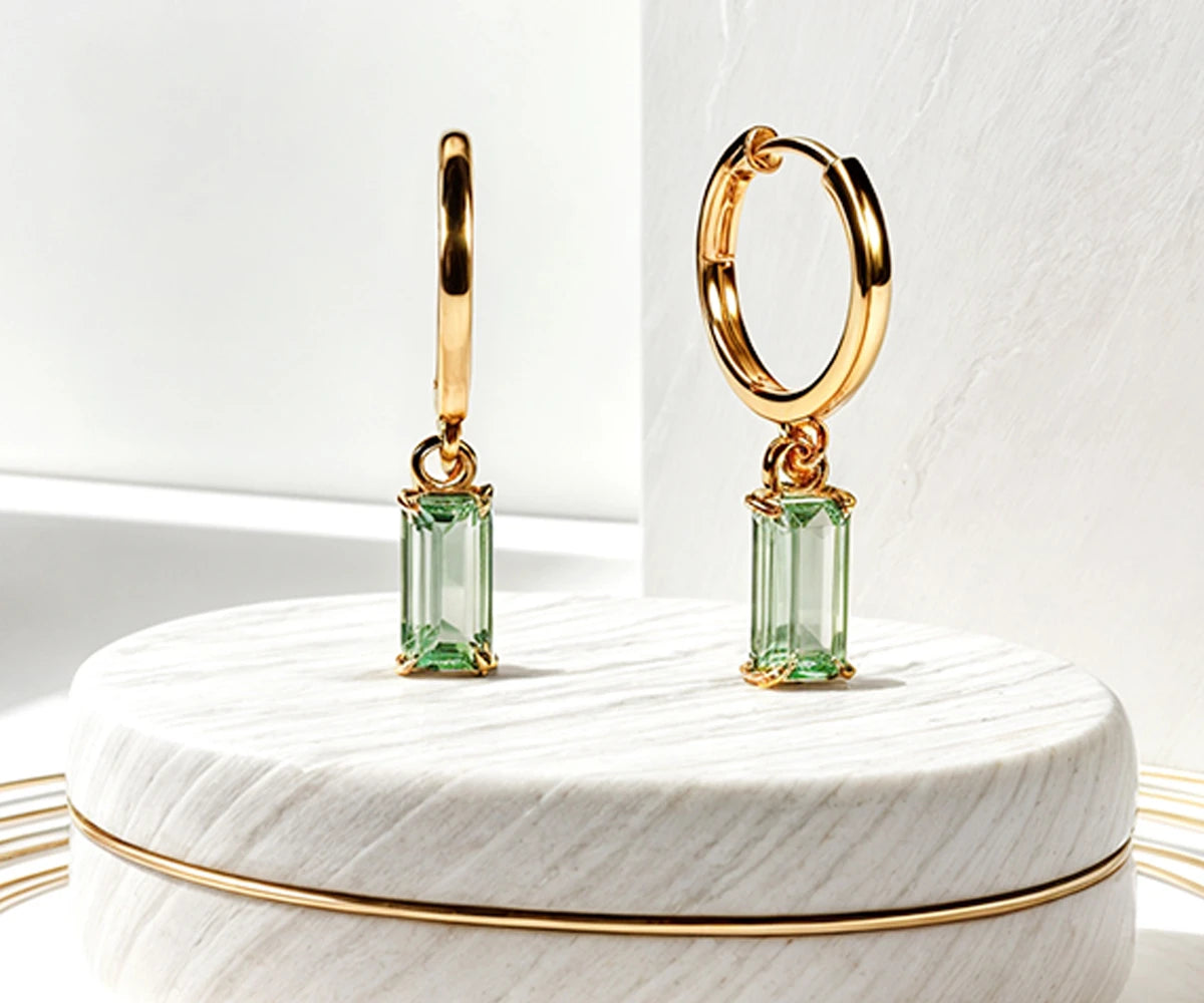 Green-Amethyst-Huggie-Earrings-for-women Green-Amethyst-Huggie-Earrings-for-women