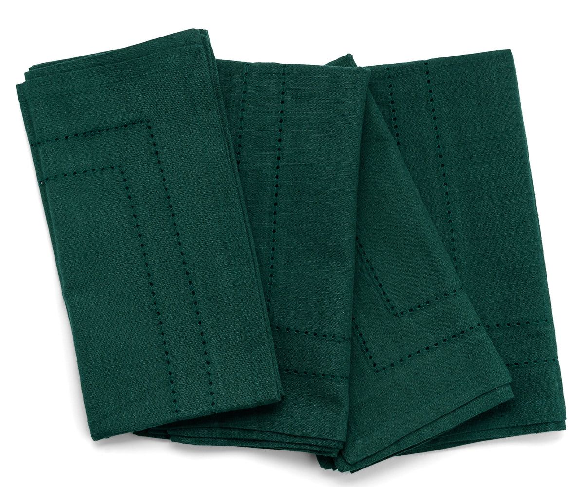Forest Green napkin with elegant tableware setup Forest Green napkin with elegant tableware setup