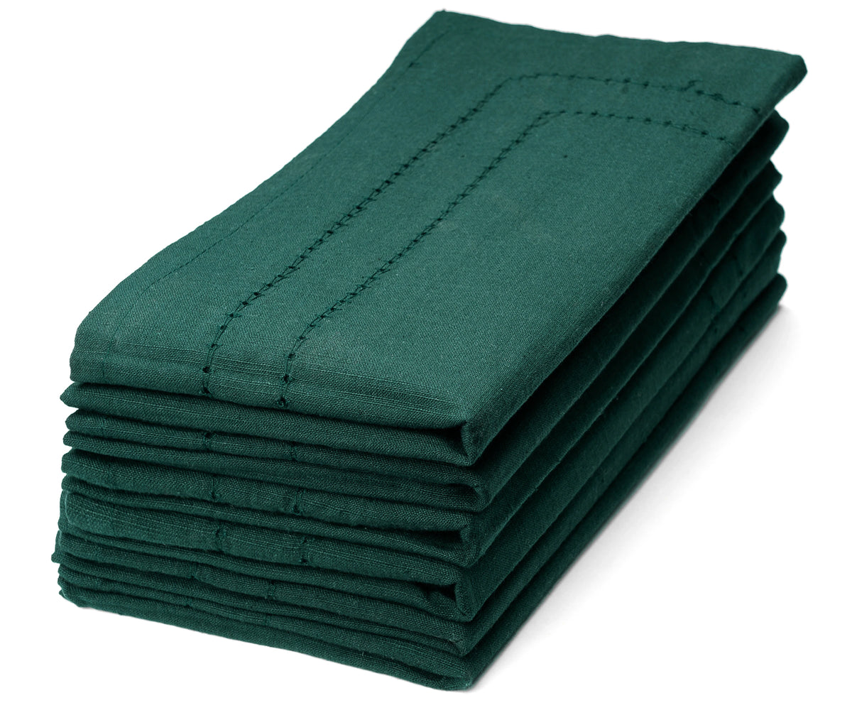 Reusable Forest Green cotton napkins for dining Reusable Forest Green cotton napkins for dining