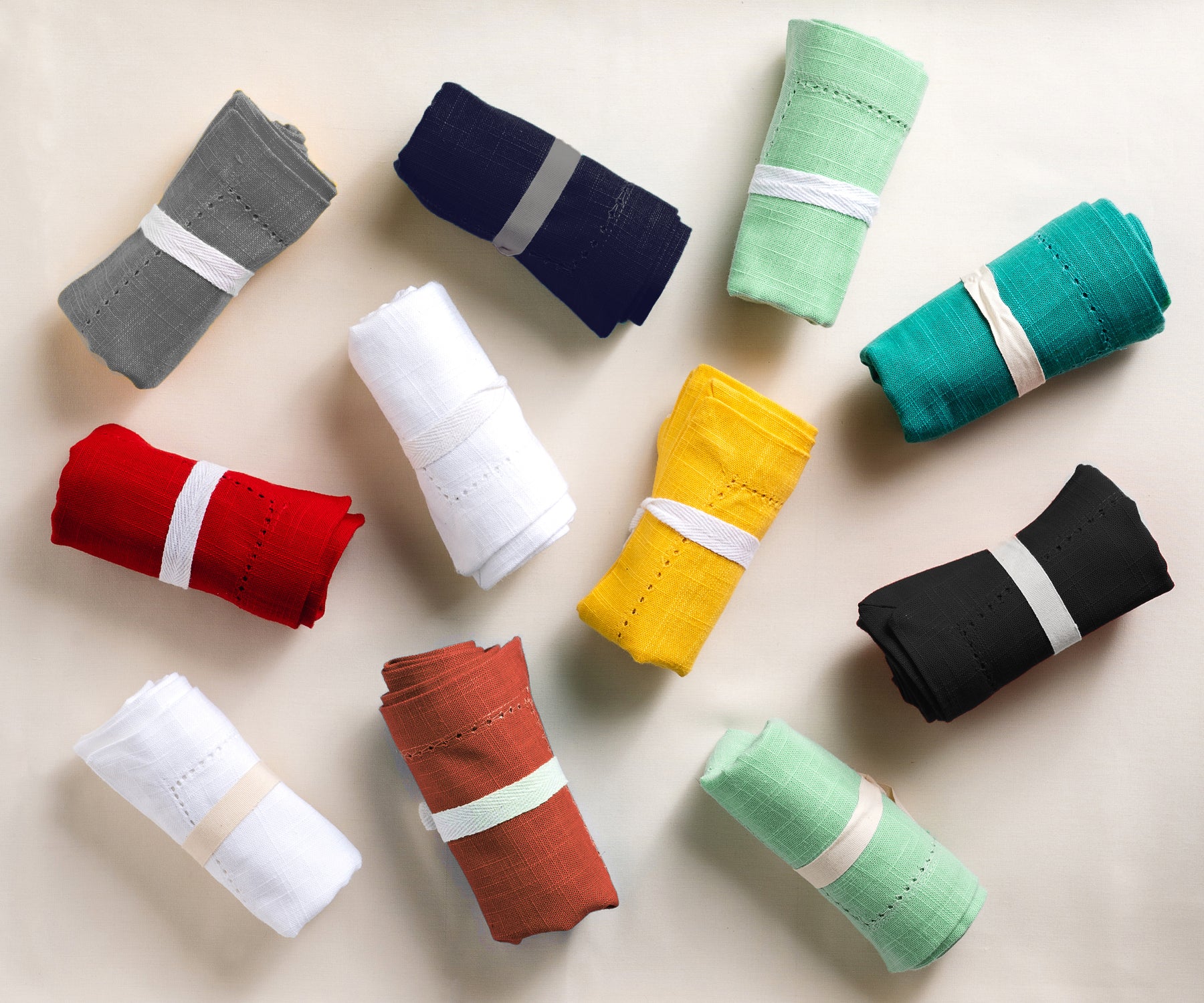 Chic Hemstitch Cotton Napkins - Stylish and Practical Table Accessories Chic Hemstitch Cotton Napkins - Stylish and Practical Table Accessories