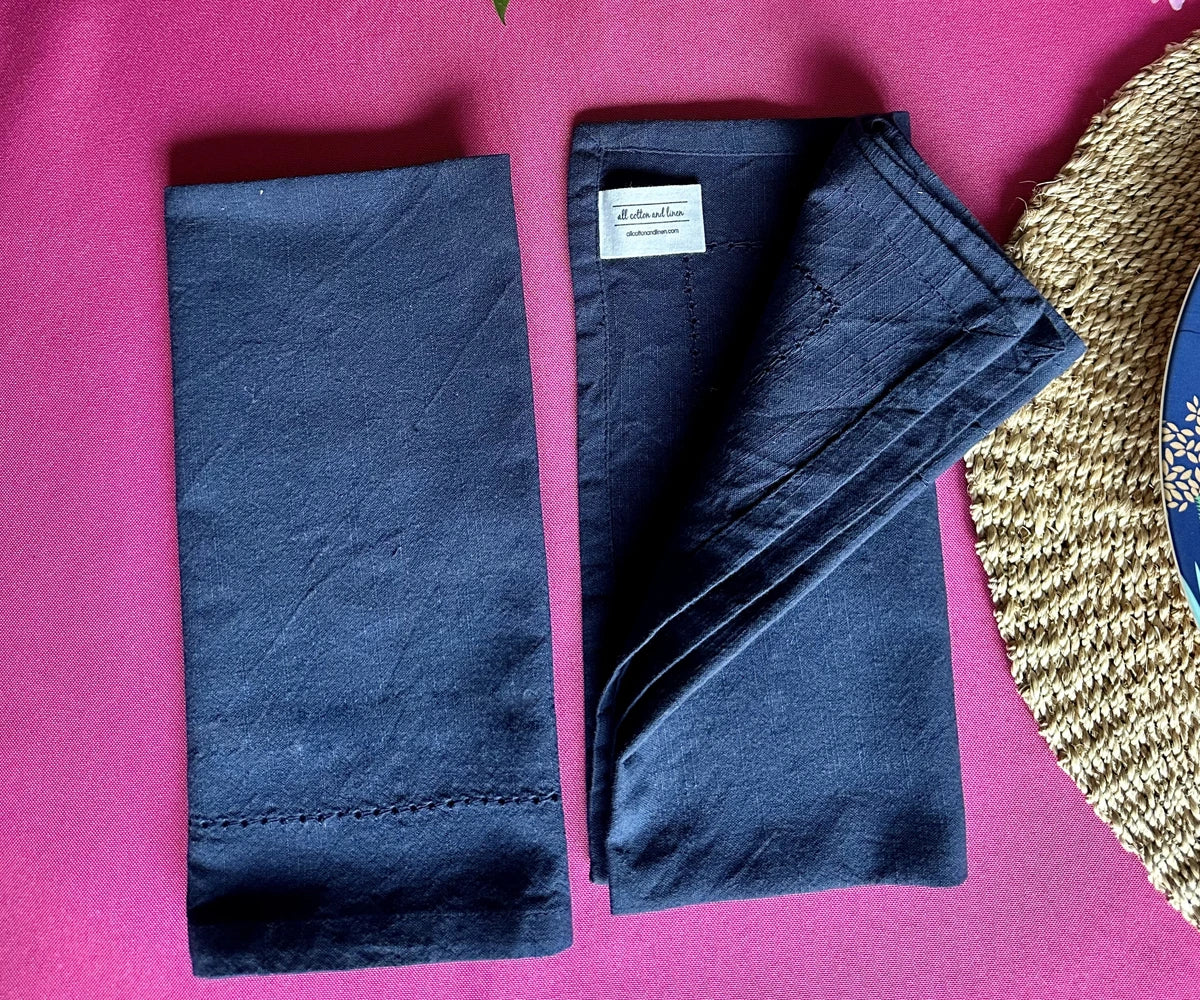 Cotton Dinner Napkins - Hemstitched Cloth Napkins Cotton Dinner Napkins - Hemstitched Cloth Napkins