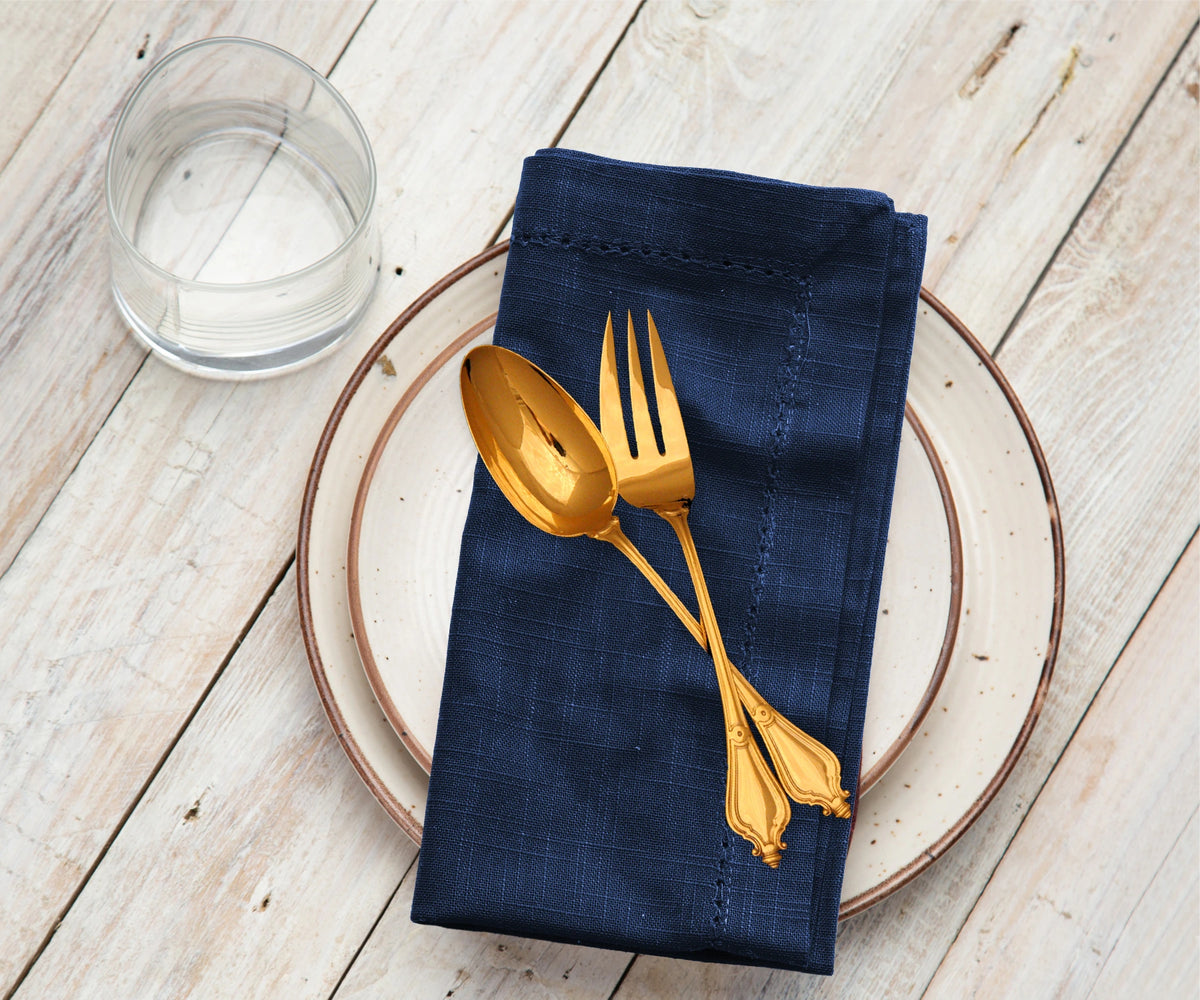 Cotton Dinner Napkins - Hemstitched Cloth Napkins Cotton Dinner Napkins - Hemstitched Cloth Napkins