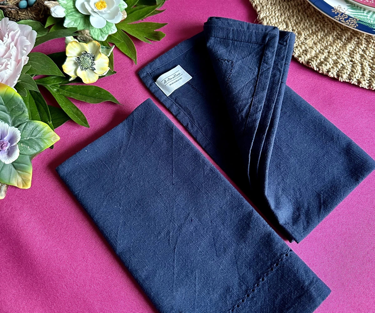 Cotton Dinner Napkins - Hemstitched Cloth Napkins Cotton Dinner Napkins - Hemstitched Cloth Napkins