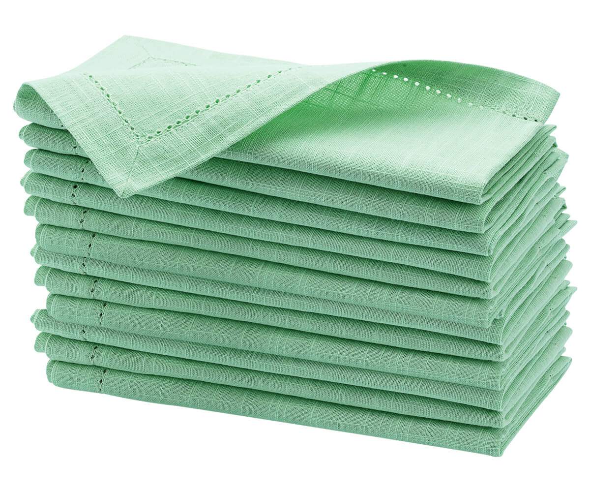 Sage Green Napkins - Hemstitch Napkins Sage Green Napkins - Hemstitch Napkins