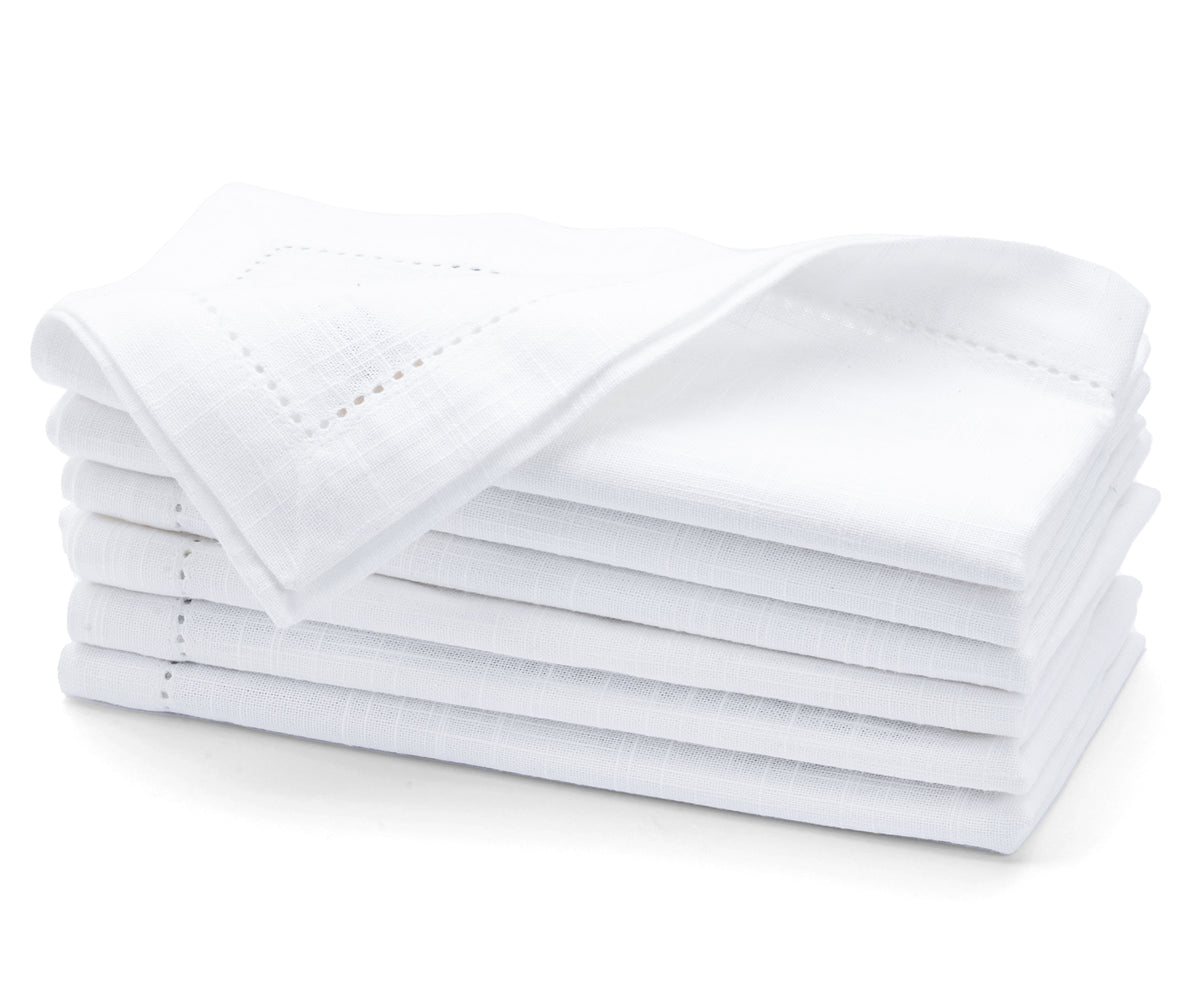 White Dinner Napkins | All Cotton and Linen White Dinner Napkins | All Cotton and Linen