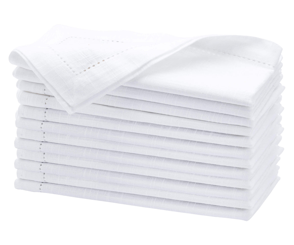 Cotton Dinner Napkins - Hemstitched Cloth Napkins Cotton Dinner Napkins - Hemstitched Cloth Napkins