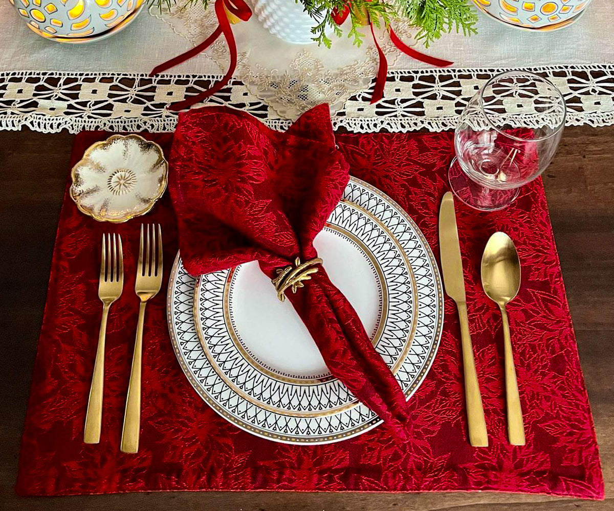 April Cornell Merry Little Christmas 100% Cotton Napkin Set Of 4