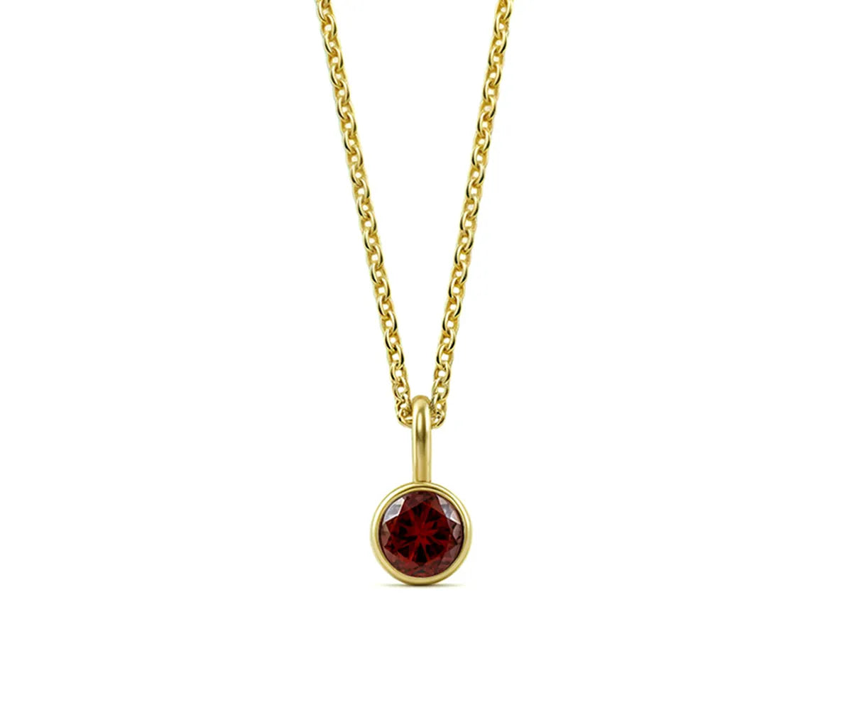 February Birthstone Necklace in 14K Yellow Gold Plating February Birthstone Necklace in 14K Yellow Gold Plating