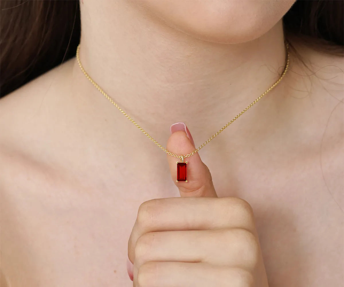 Add a meaningful touch to your jewelry collection with this stylish birthstone necklace. Add a meaningful touch to your jewelry collection with this stylish birthstone necklace.