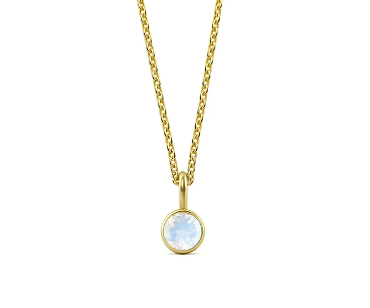 Adjustable 14K gold-plated chain with moonstone pendant Adjustable 14K gold-plated chain with moonstone pendant