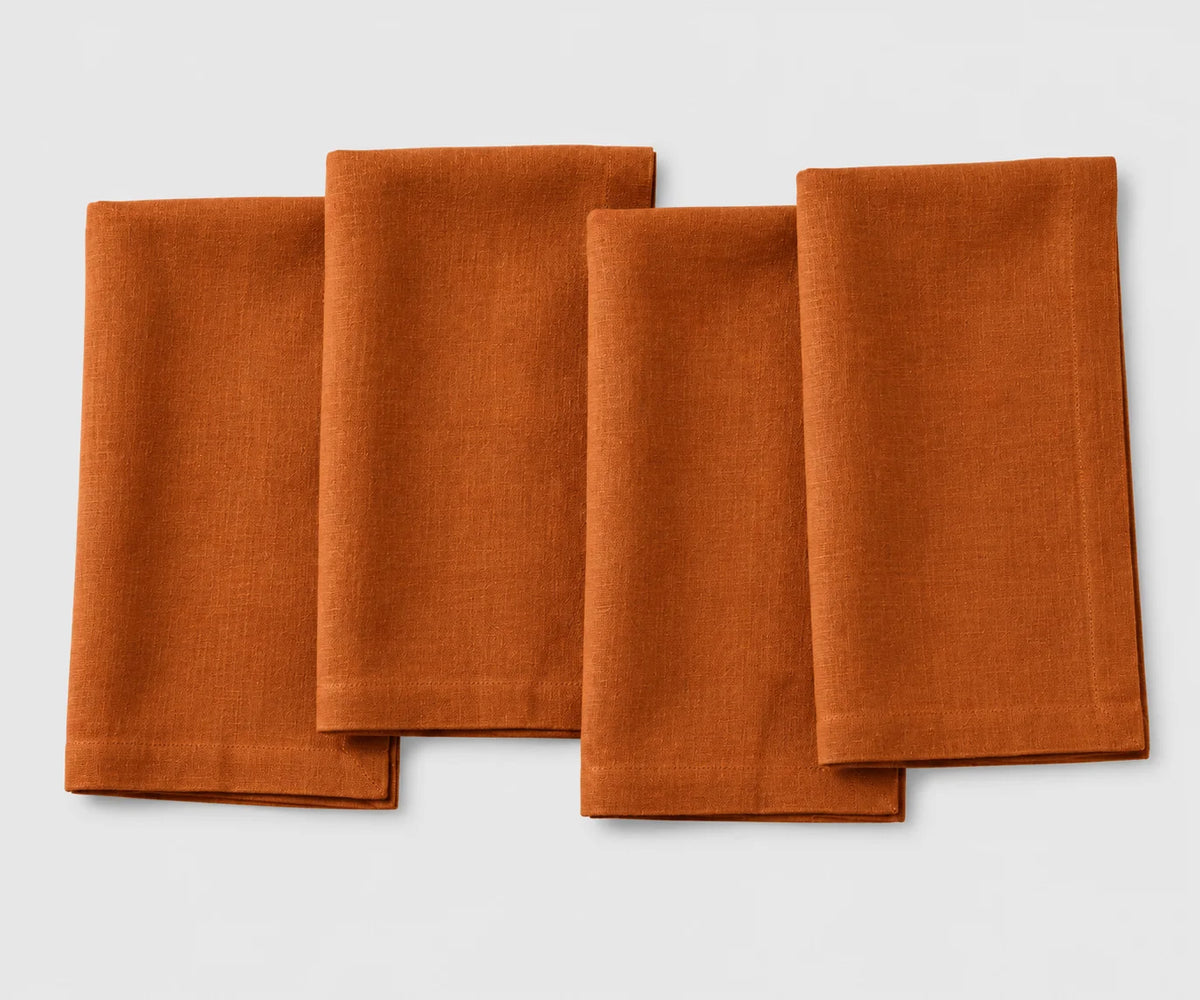 Soft reusable linen dinner napkins crafted from 100 percent linen fabric Soft reusable linen dinner napkins crafted from 100 percent linen fabric