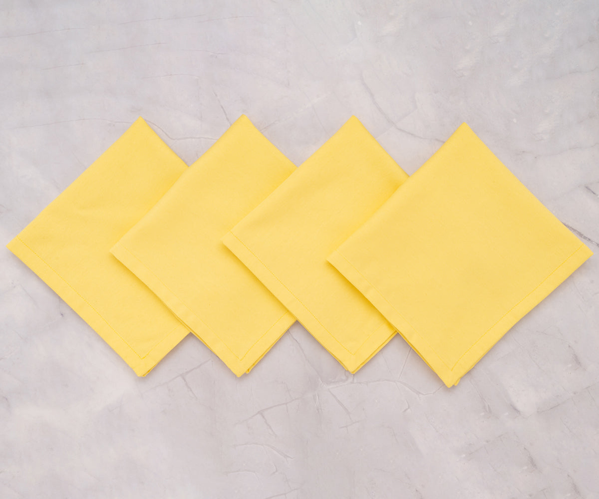 Soft lemon yellow table napkin multiple sets  Soft lemon yellow table napkin multiple sets