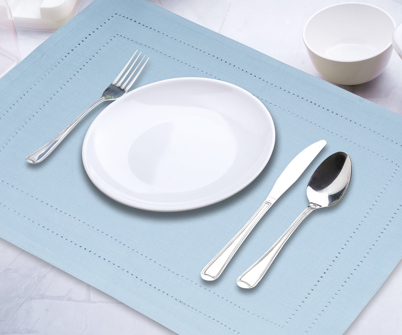 Light-Blue-Placemats | Modern Placemats for rectangular table Light-Blue-Placemats | Modern Placemats for rectangular table
