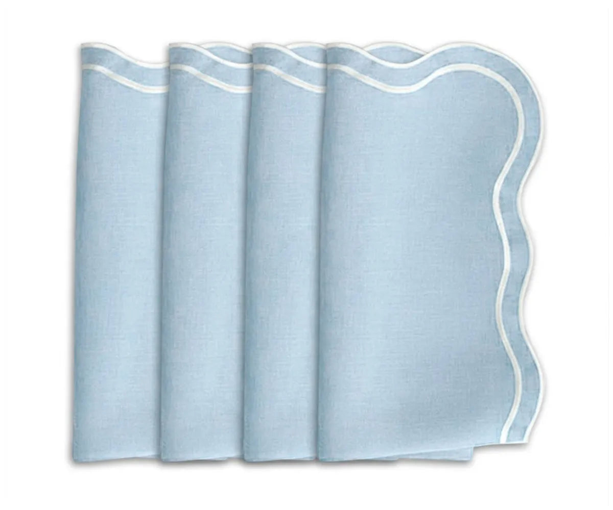 Light Blue Scallop Border Napkins Light Blue Scallop Border Napkins
