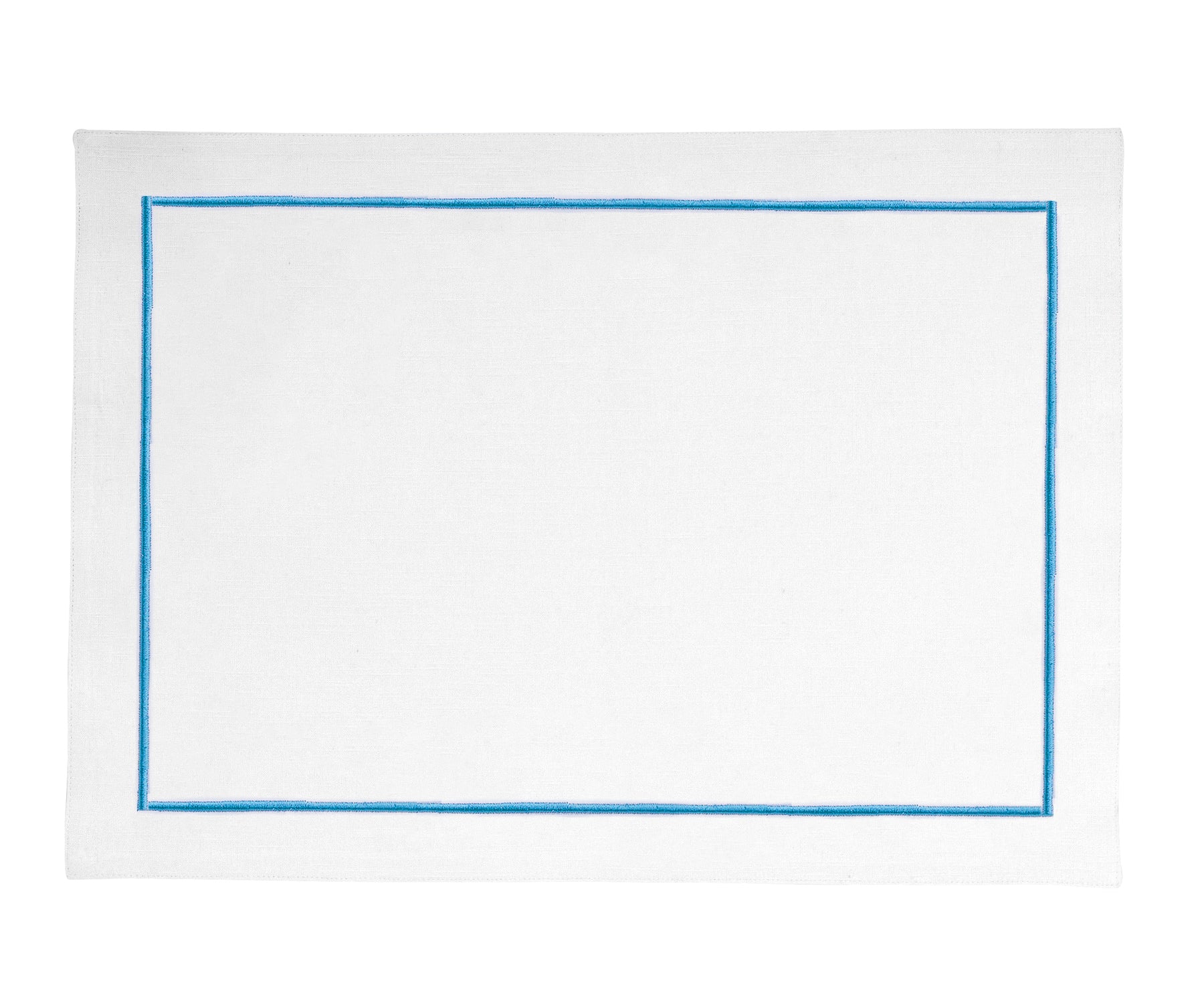 Light blue cotton placemats with line embroidery – set of 8 for dining table Light blue cotton placemats with line embroidery – set of 8 for dining table