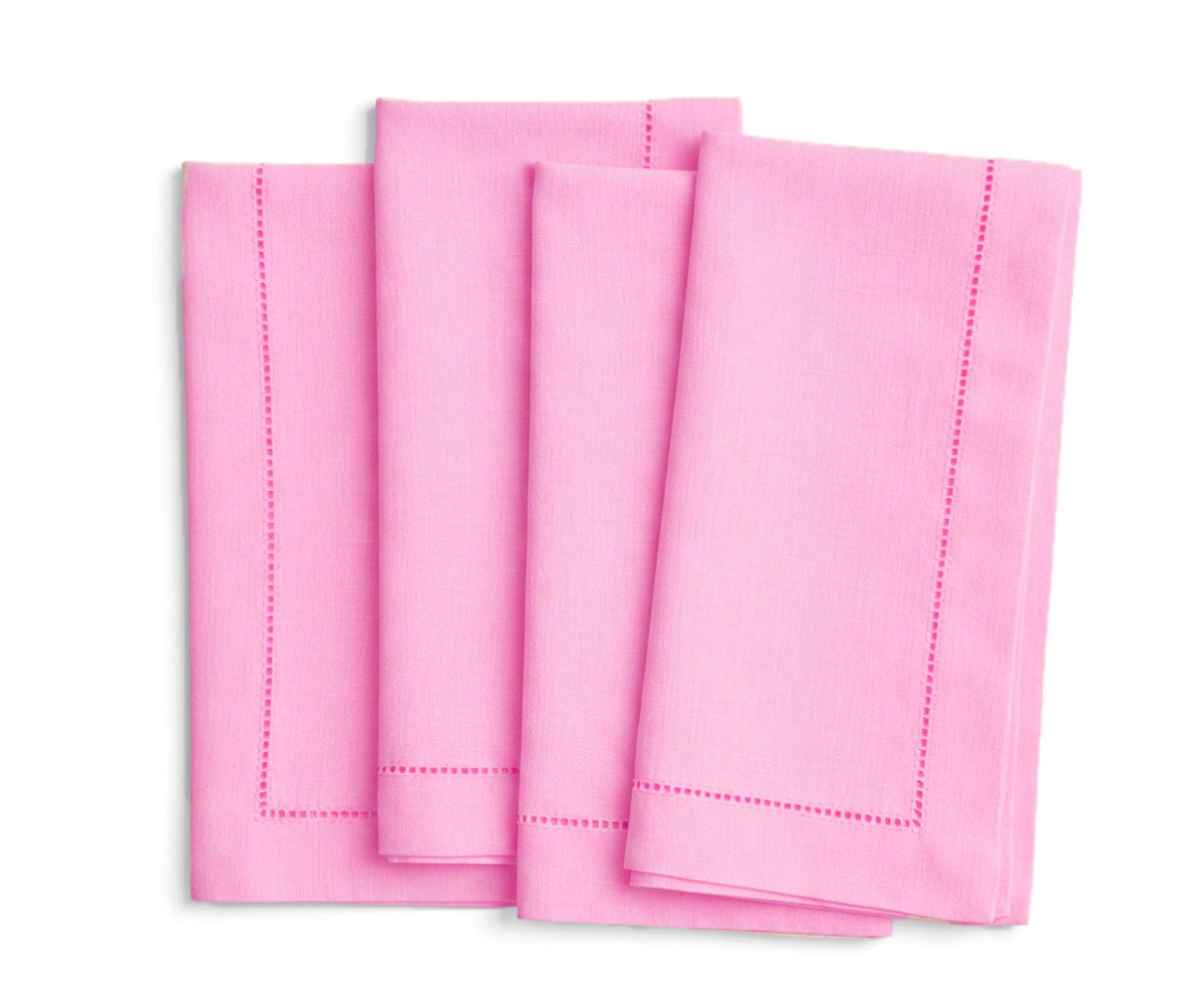 Blush pink Linen cloth napkins with hemstitched detailing Blush pink Linen cloth napkins with hemstitched detailing