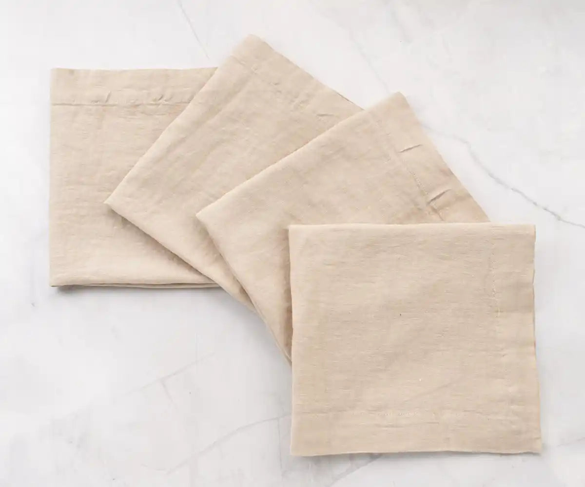 Plain Linen Napkins - Set of 4 Plain Linen Napkins - Set of 4