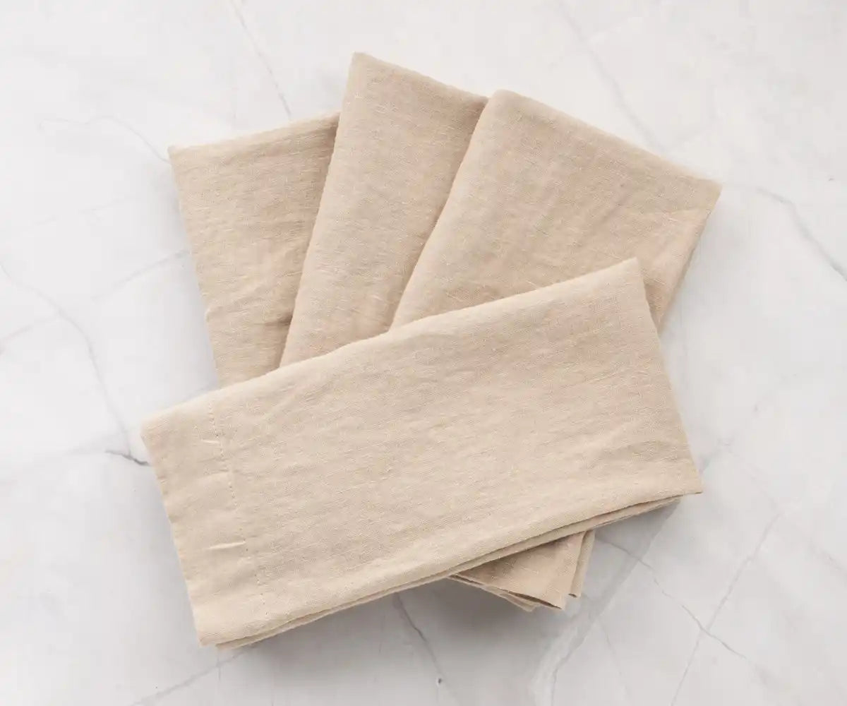 Beige Linen Napkins Set of 4 Beige Linen Napkins Set of 4