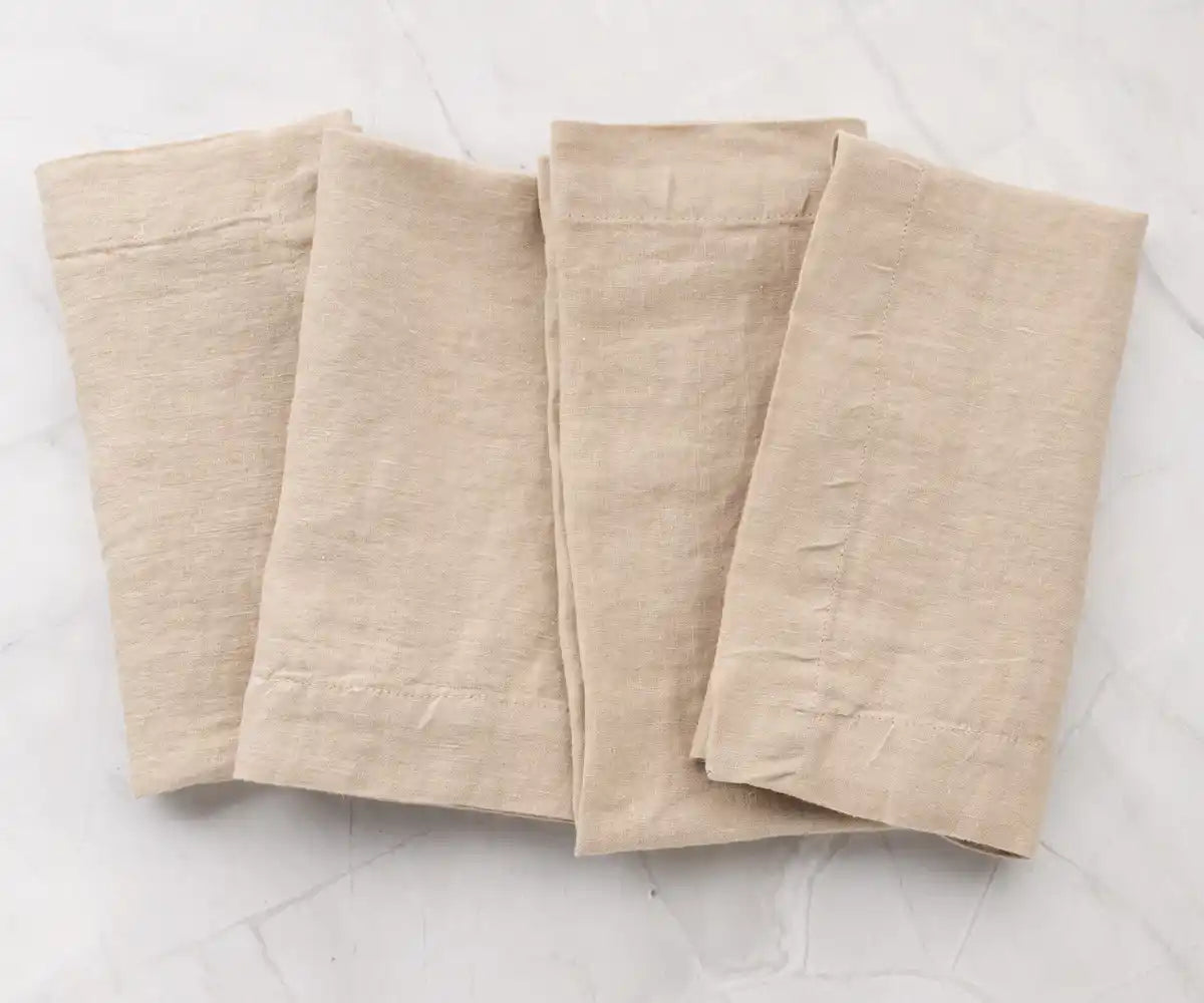 Beige Linen Napkins Set of 4 Beige Linen Napkins Set of 4