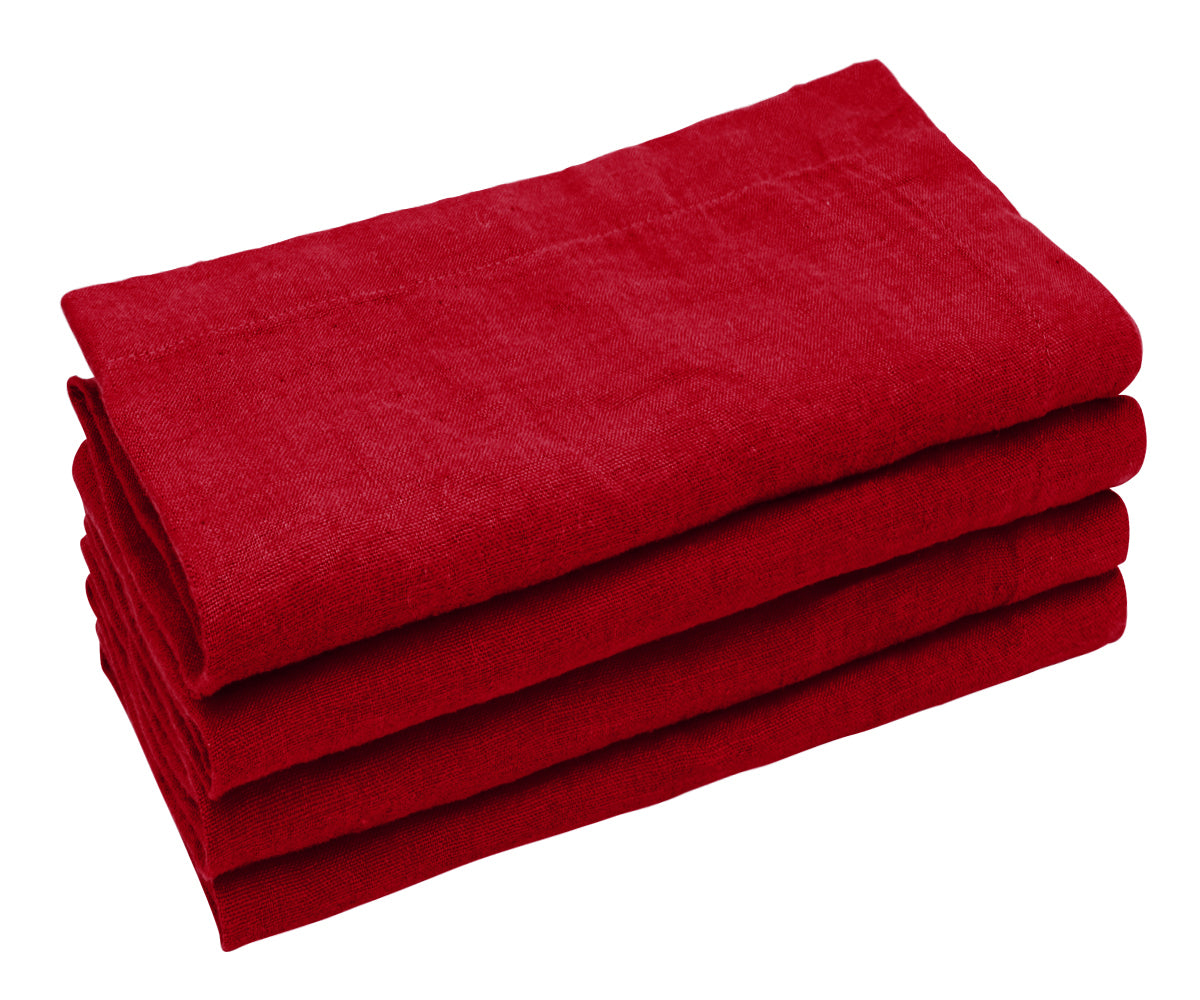 Cherry Red Linen Napkins Cherry Red Linen Napkins