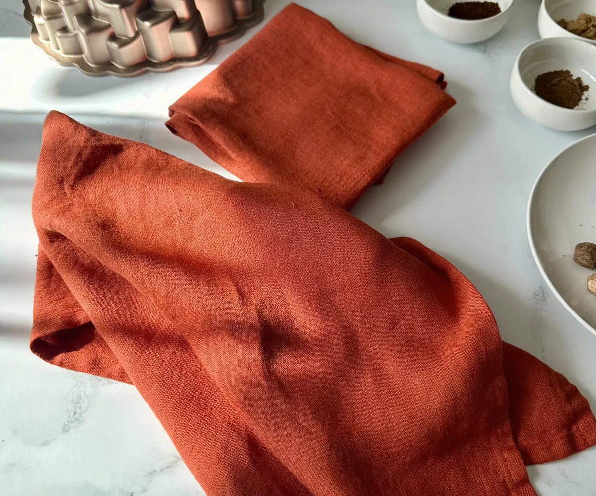 Rust linen cloth napkins perfect for eco dining Rust linen cloth napkins perfect for eco dining