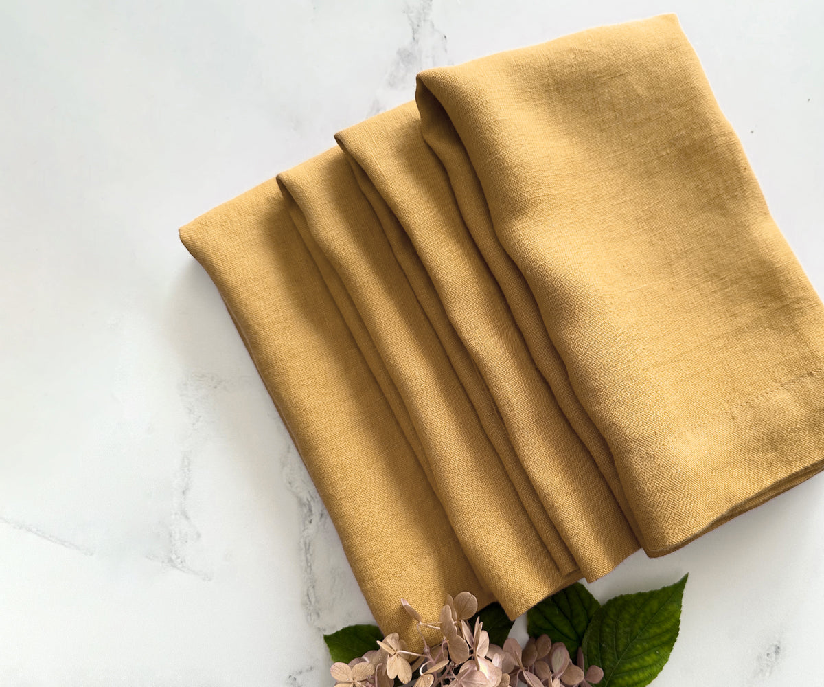 Ochre Linen Napkins Ochre Linen Napkins