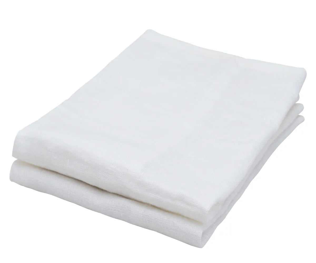 Elegant plain white linen kitchen towels set of 2
Elegant plain white linen kitchen towels set of 2