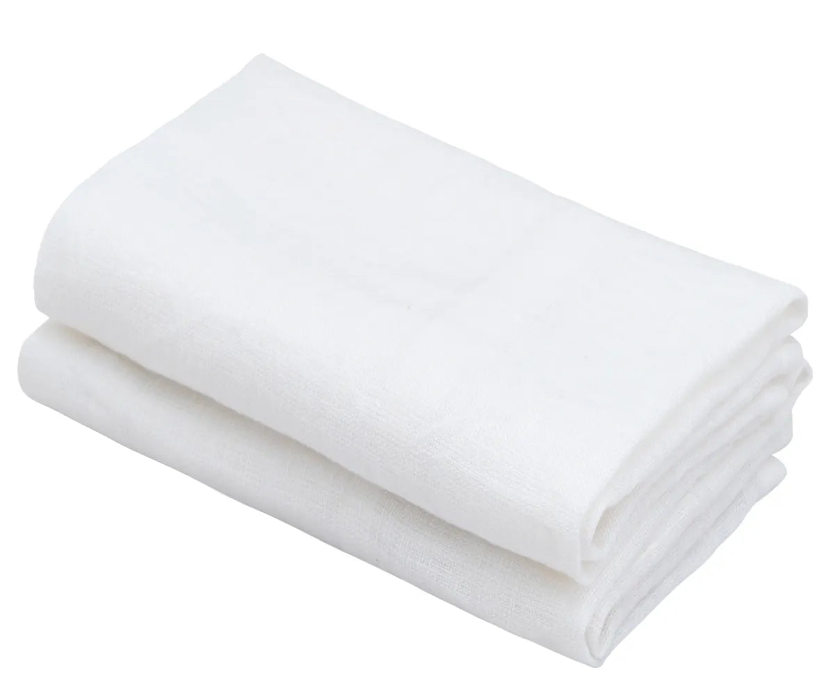 Absorbent white linen dish towels, farmhouse kitchen pack Absorbent white linen dish towels, farmhouse kitchen pack