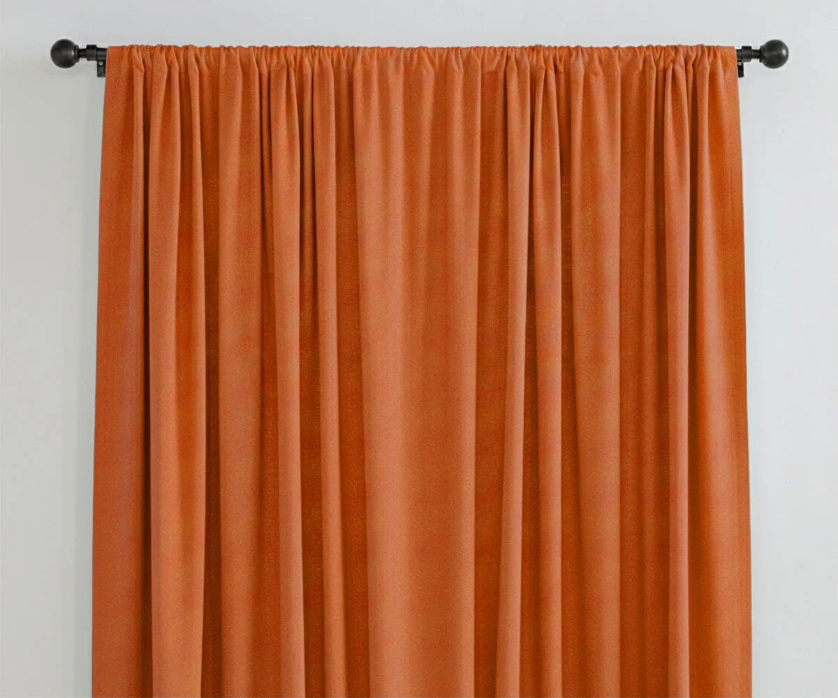 Rust solid linen curtains, vibrant window drapes Rust solid linen curtains, vibrant window drapes