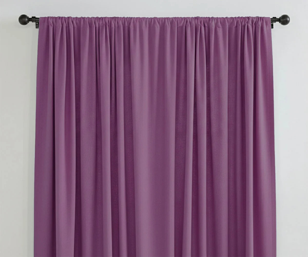 Purple linen curtains, solid floor-length window panels Purple linen curtains, solid floor-length window panels