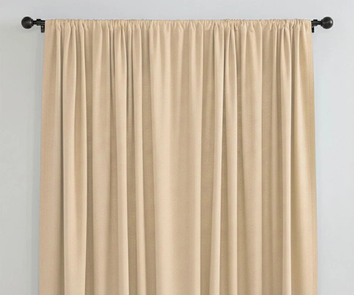 Warm beige linen curtains, neutral solid window drapes Warm beige linen curtains, neutral solid window drapes