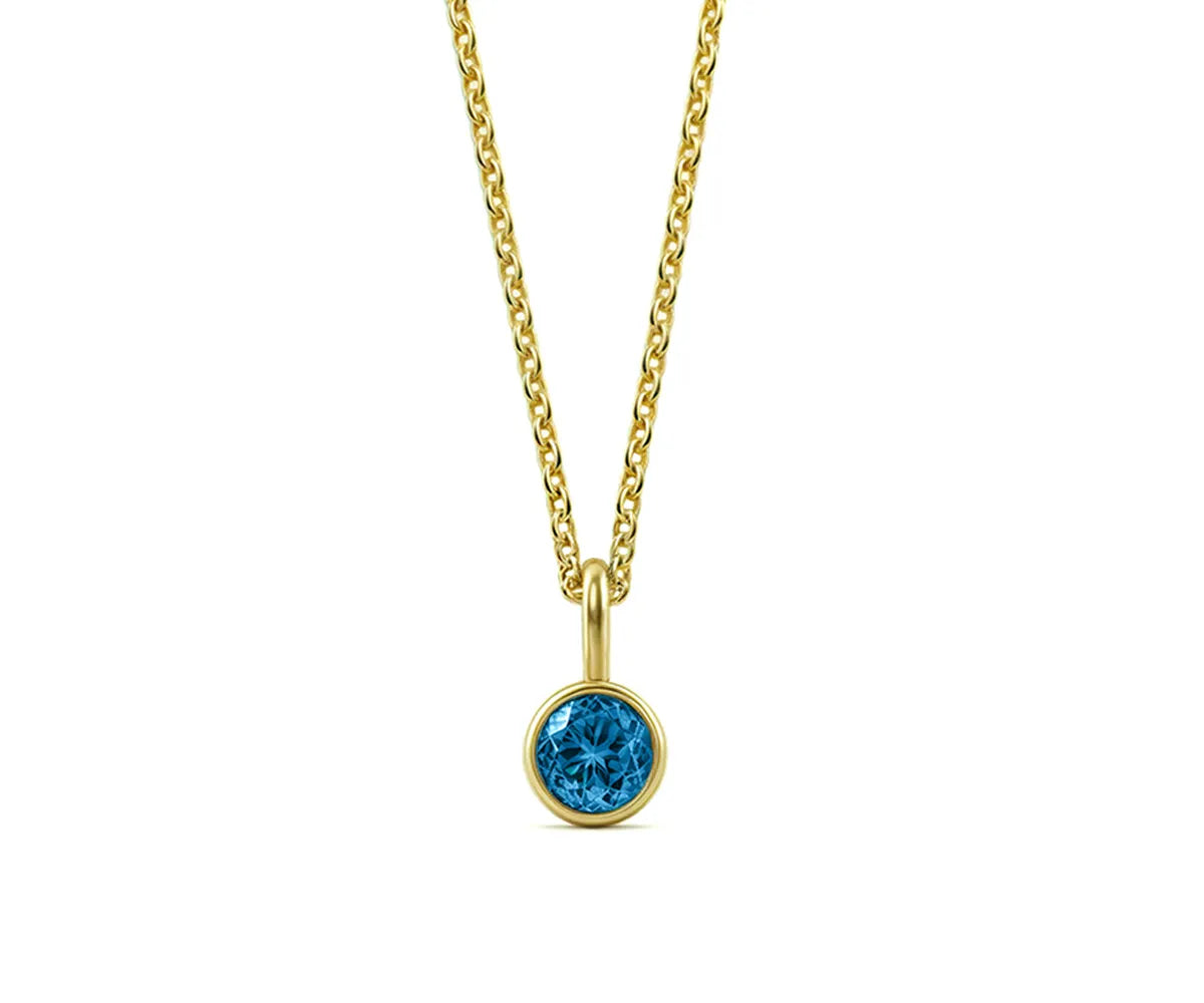 Aquamarine pendant necklace with 14K gold-plated chain Aquamarine pendant necklace with 14K gold-plated chain