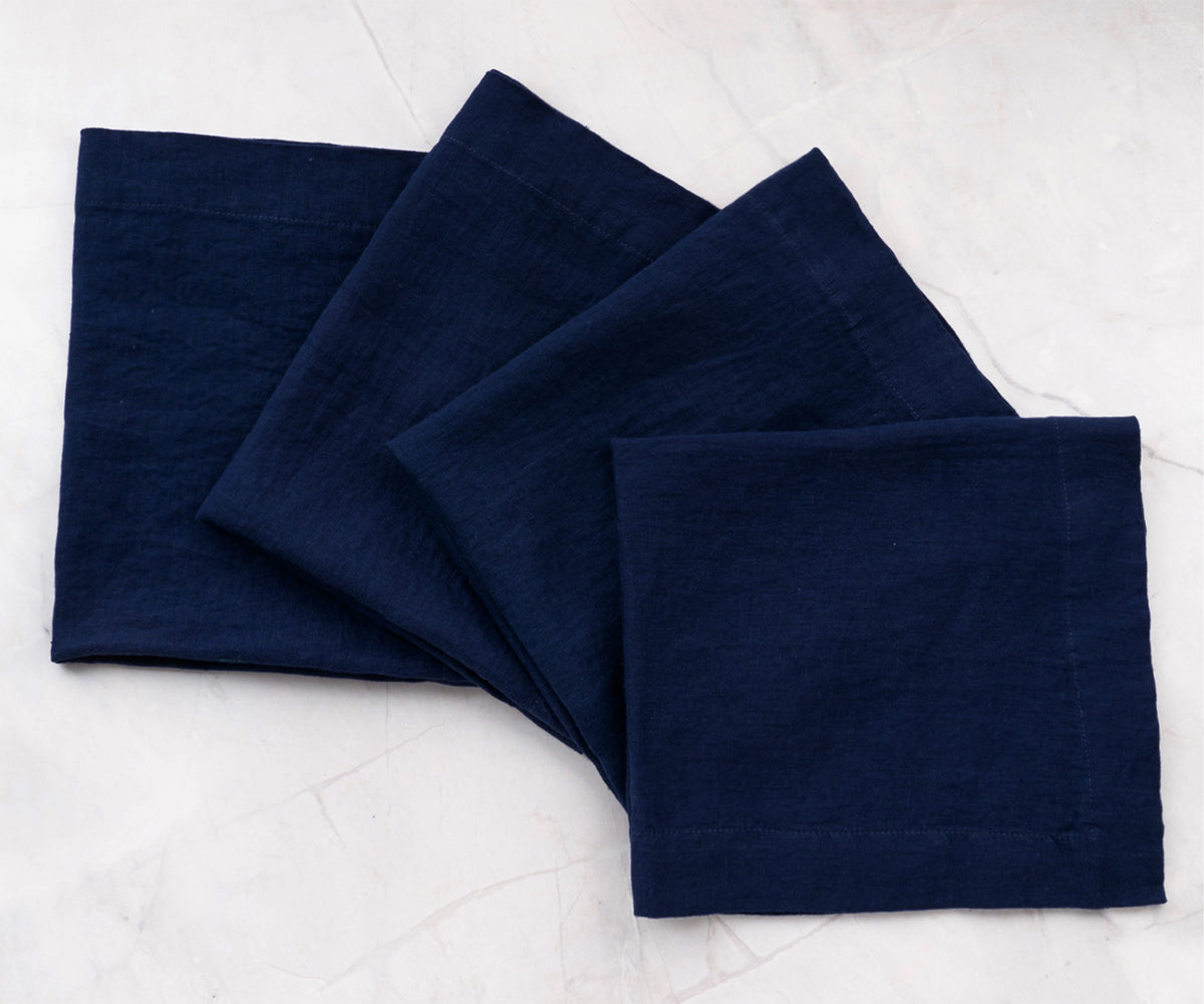 Midnight Blue Linen Napkins Midnight Blue Linen Napkins