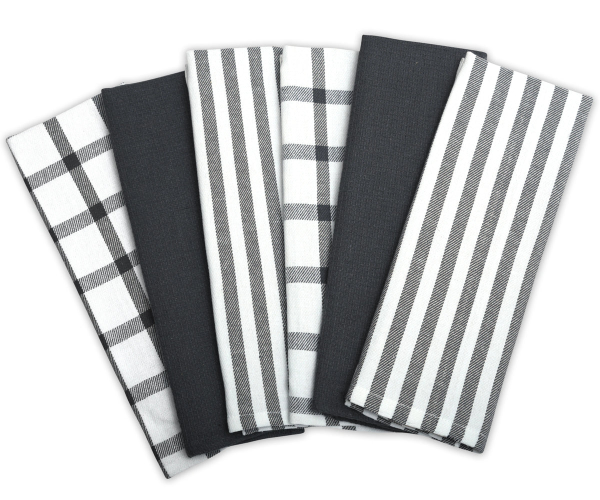 Gray and White Cotton Kitchen Towels – Set of 6, Soft & Absorbent, 16 Gray and White Cotton Kitchen Towels – Set of 6, Soft & Absorbent, 16