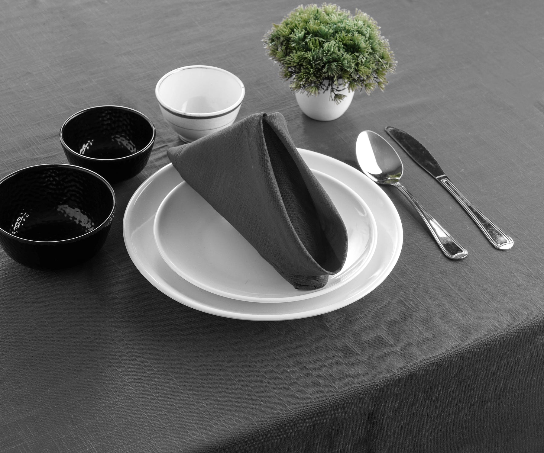 Modern gray hemstitch dining tablecloth for everyday meals Modern gray hemstitch dining tablecloth for everyday meals