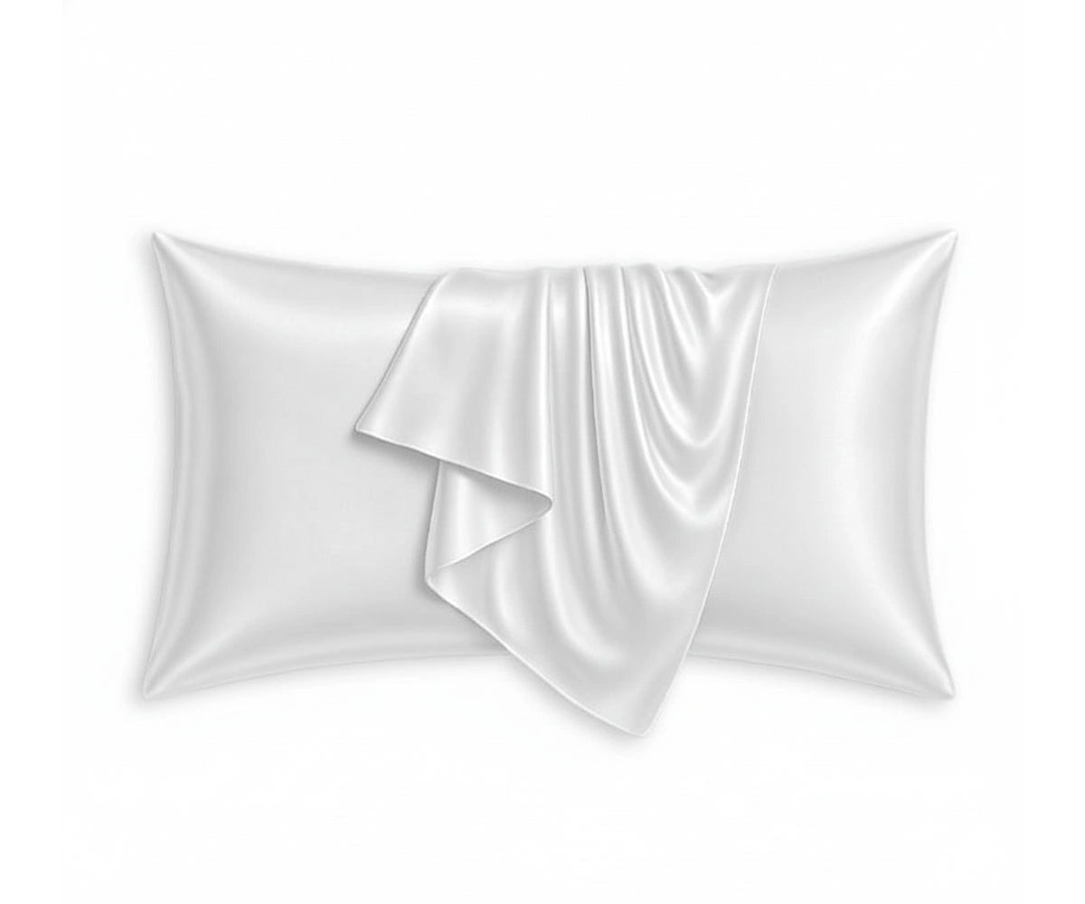 Pure white silk pillowcase made from 100% mulberry silk, breathable and ultra soft bedding Pure white silk pillowcase made from 100% mulberry silk, breathable and ultra soft bedding