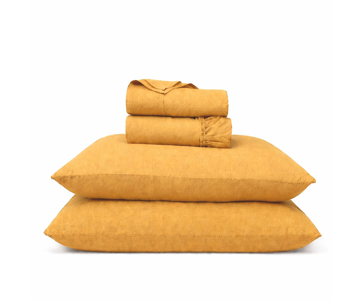Mustard yellow linen bedding set, 100% European flax luxury sheets, modern boho bedroom decor with breathable linen fitted sheet Mustard yellow linen bedding set, 100% European flax luxury sheets, modern boho bedroom decor with breathable linen fitted sheet