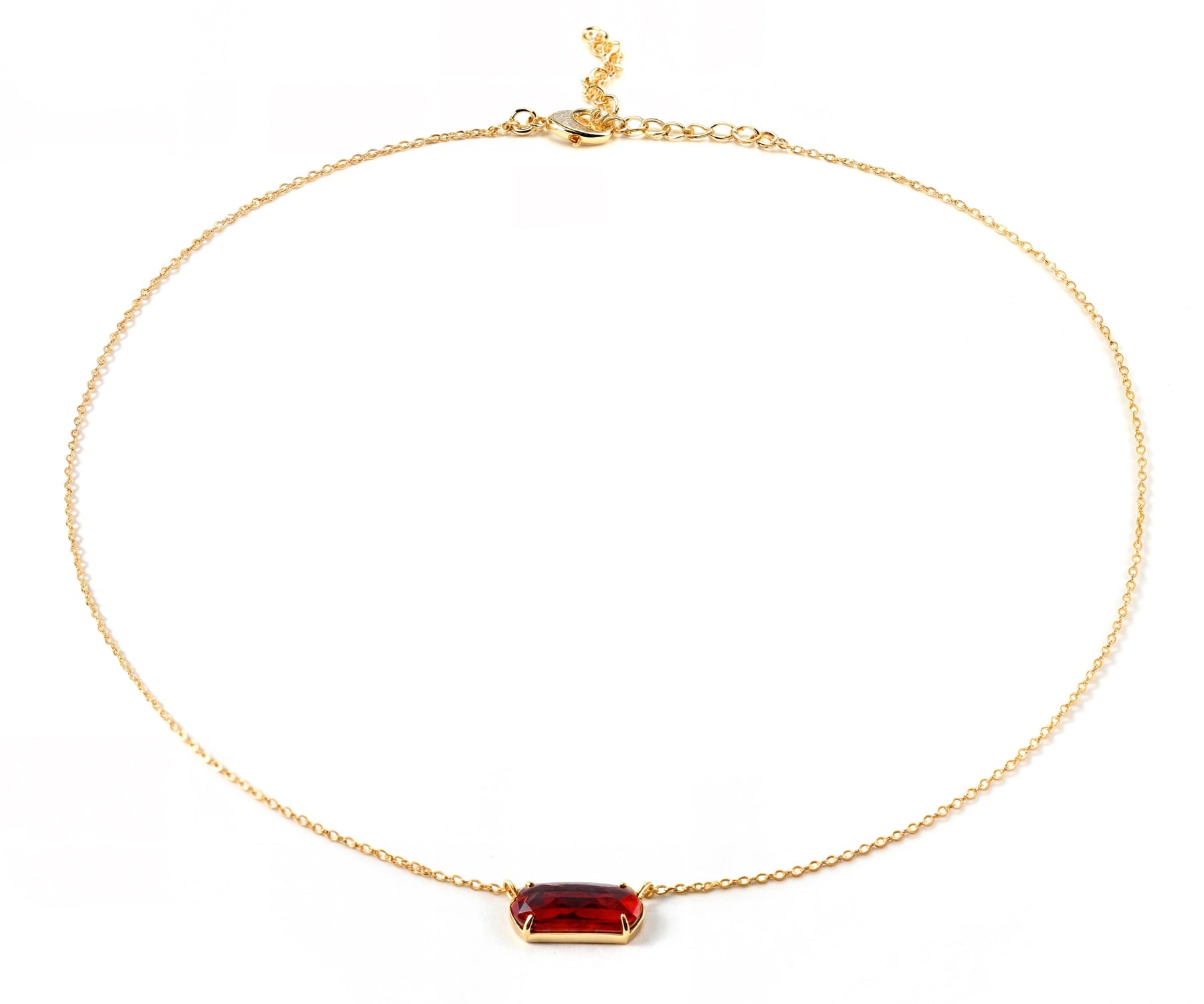 Gold chain necklace with green emerald quartz pendant. Gold chain necklace with green emerald quartz pendant.