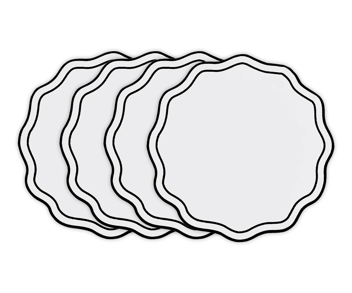 round scalloped cotton placemats – set of 4 round scalloped cotton placemats – set of 4