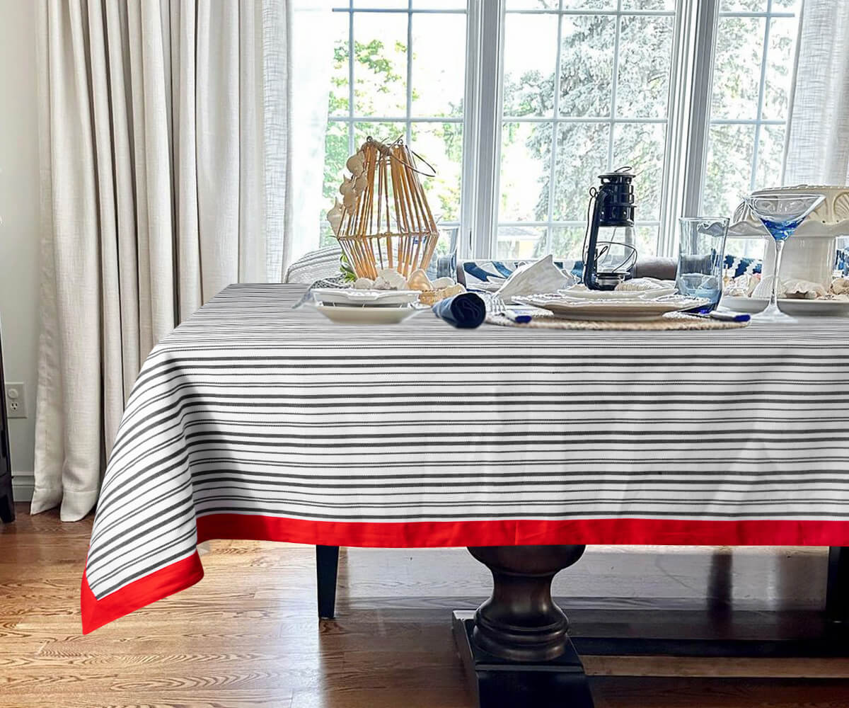 This black stripe color scheme is often associated with country or rustic decor styles and can evoke a sense of warmth and coziness in a dining space. This black stripe color scheme is often associated with country or rustic decor styles and can evoke a sense of warmth and coziness in a dining space.