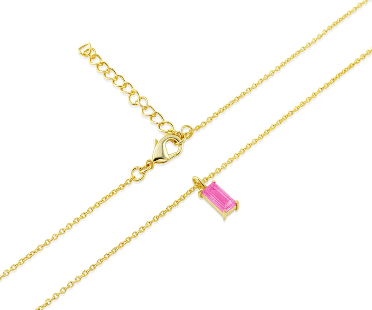 Close-up of October birthstone pink tourmaline pendant necklace Close-up of October birthstone pink tourmaline pendant necklace