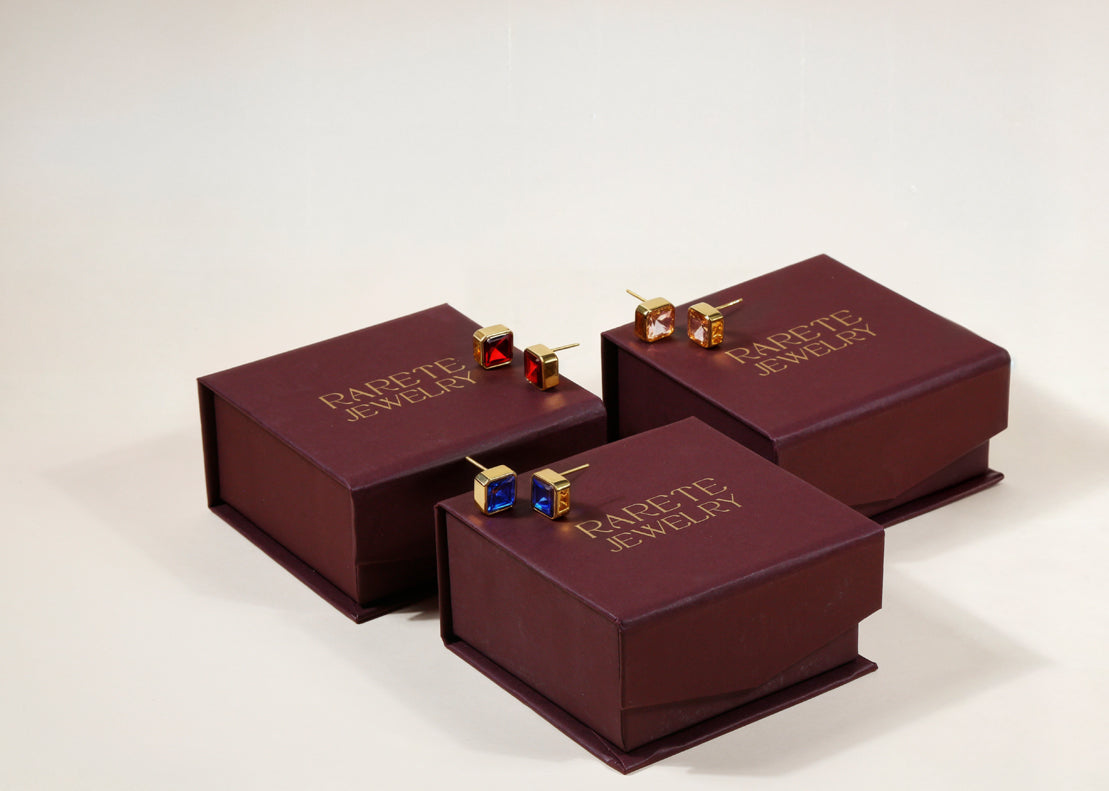 Timeless Blue Earrings with Elegant Gold Plated Finish Timeless Blue Earrings with Elegant Gold Plated Finish