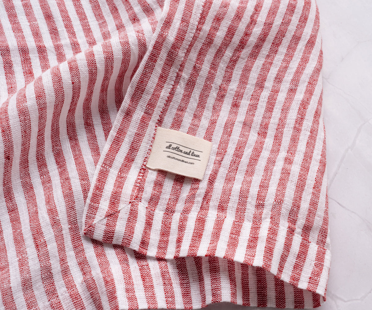 Pinstripe Linen Napkins - Wedding Napkins