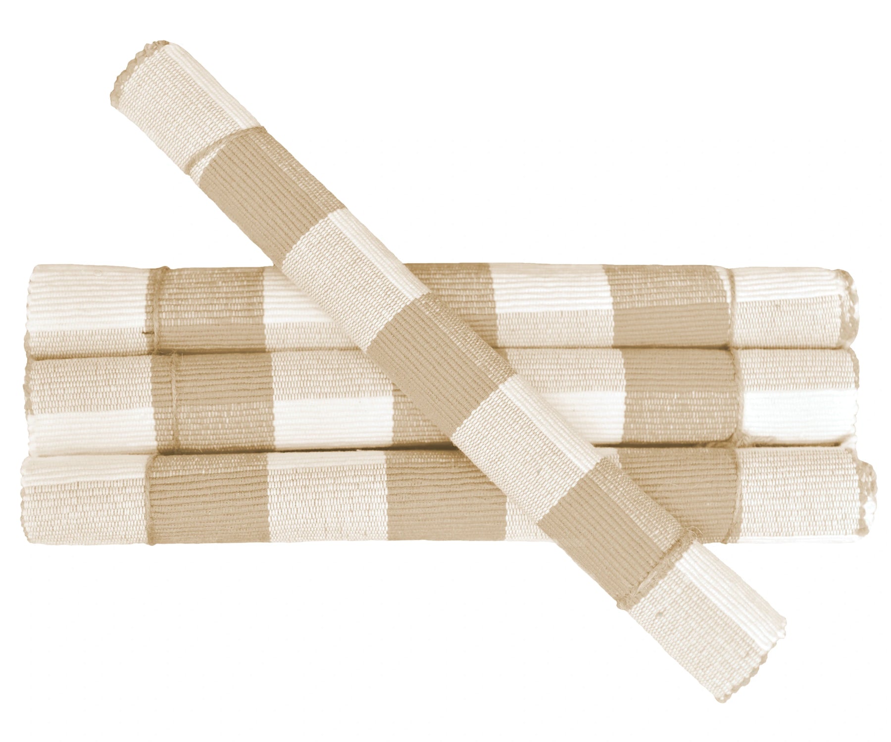 Woven cotton placemats with beige and cream checkered pattern, set of four
Woven cotton placemats with beige and cream checkered pattern, set of four