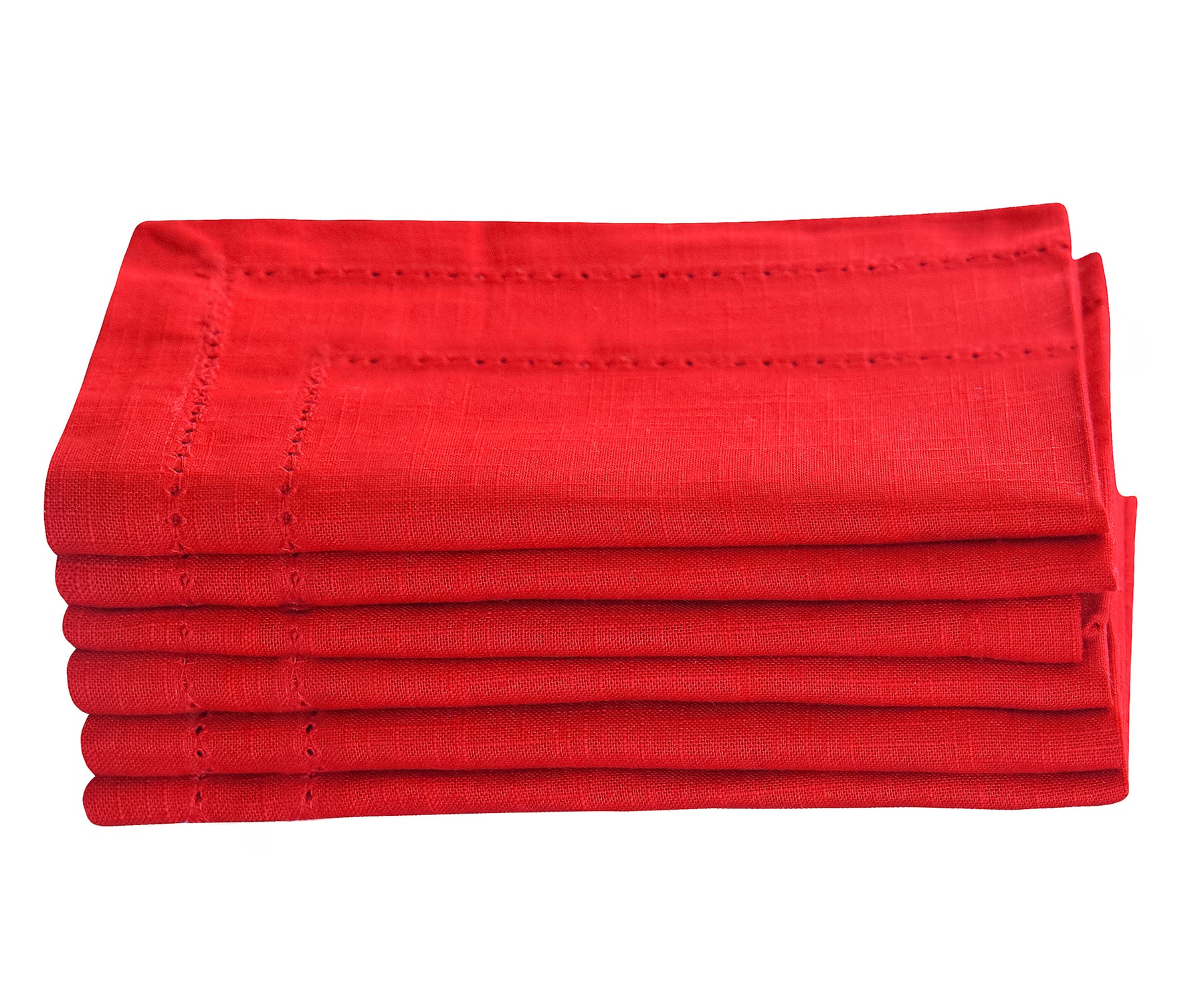 Stack of red napkins on a white background Stack of red napkins on a white background