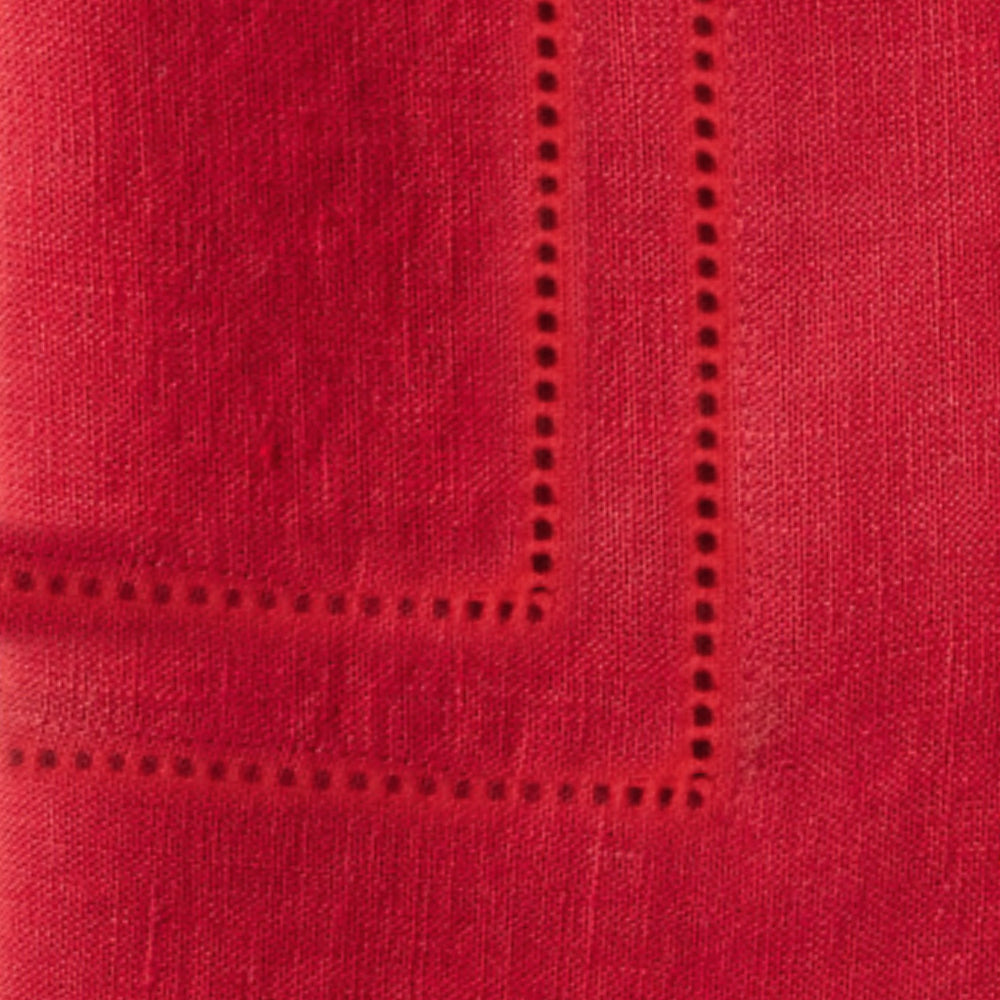 Red Double Hemstitch Linen Napkins Red Double Hemstitch Linen Napkins
