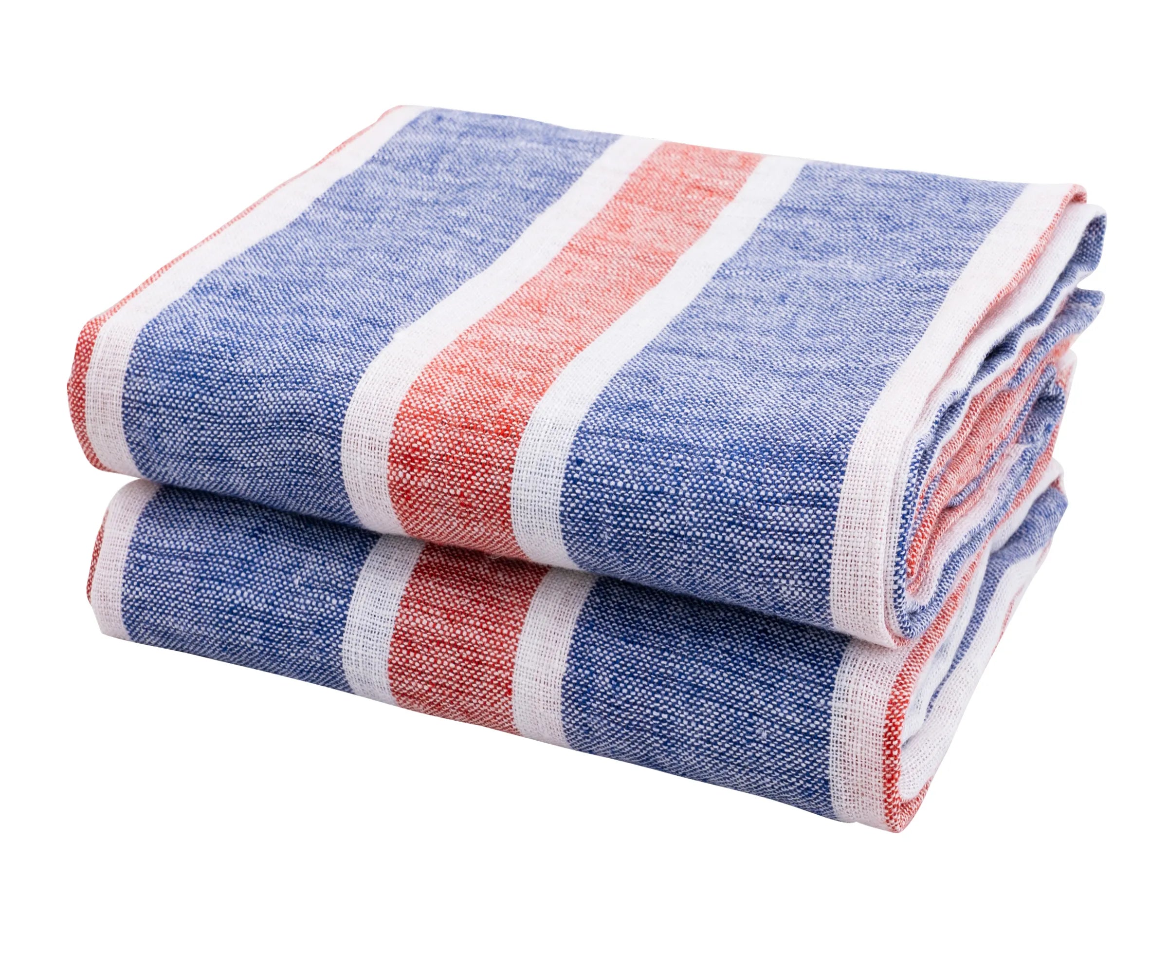 Red White and Blue Dish Towels | 100% Linen | Set of 2