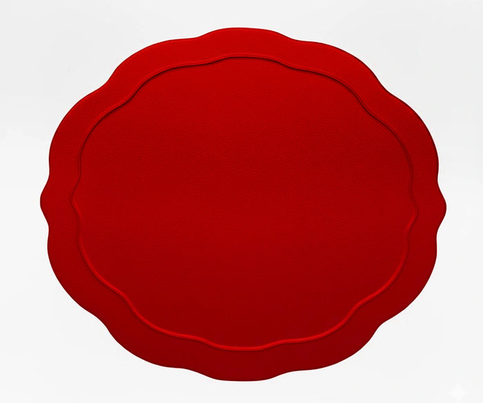 red oval cotton placemat crafted from 100% cotton, designed to add warmth and festive charm to your table.