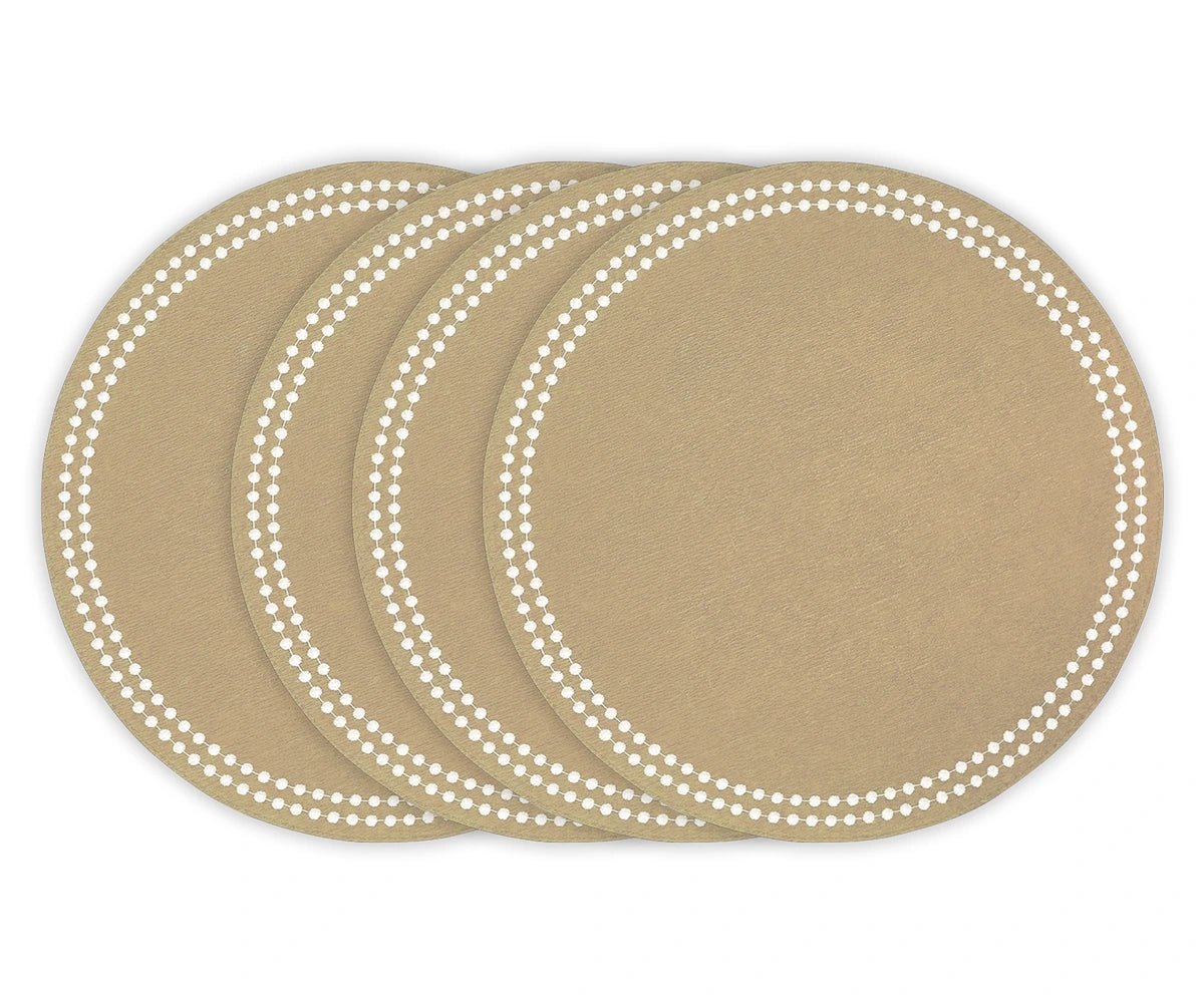 Embroidered Placemats Dot Trim Embroidered Placemats Dot Trim