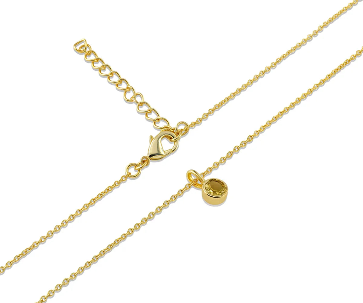 Close-up of November Birthstone Necklace in 14K Yellow Gold Plating Close-up of November Birthstone Necklace in 14K Yellow Gold Plating